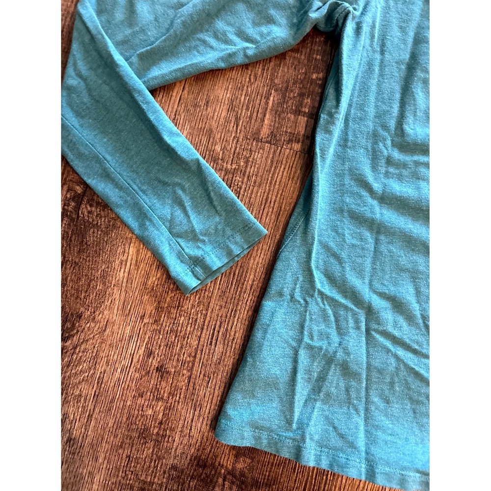 REI Shirt Womens XS Aqua Blue Cotton Classic Fitted Sleeve Performance Crewneck - Picture 8 of 9
